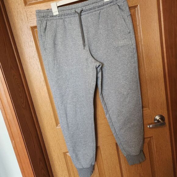 Puma Pants Mens XL Activewear Jogger Sweat Fleece Gym Training Drawstring Gray - Picture 2 of 12